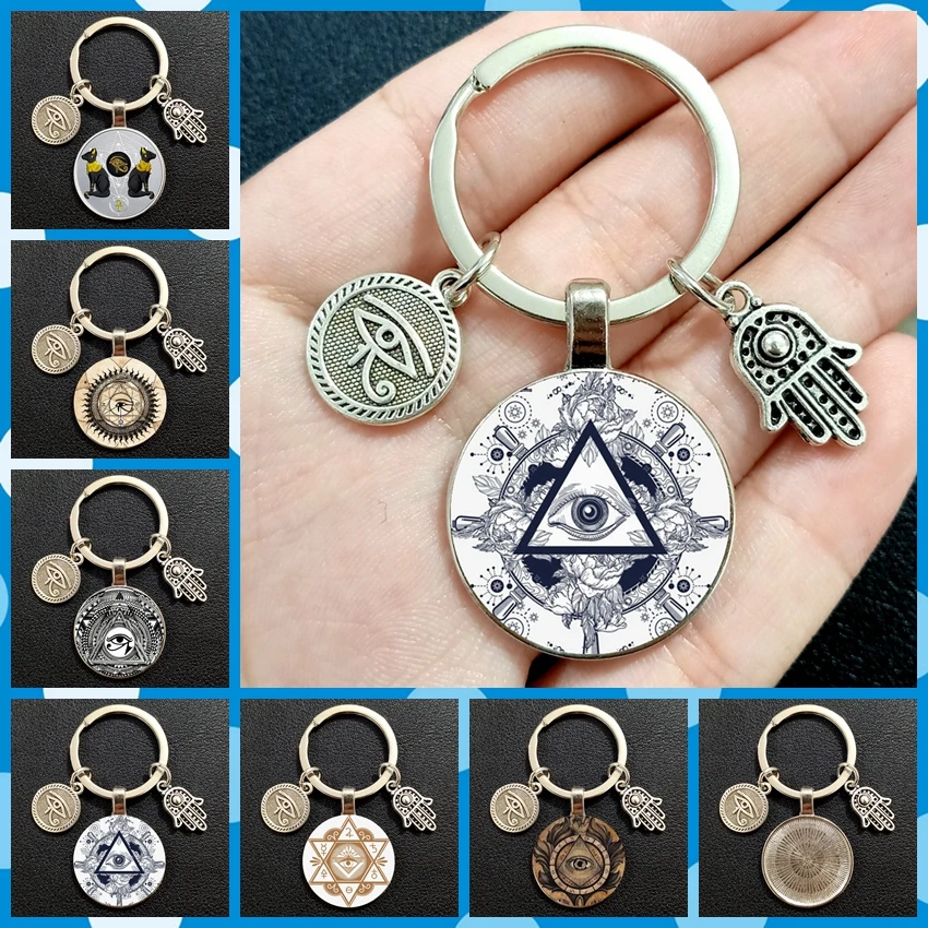 Vintage Eye of Horus Egypt Protection Pendant Abalone Shell Bug Wildlife Necklace Scarab Woodland Animal Charm Jewelry  Keychain