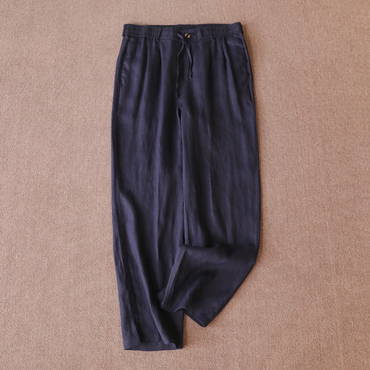 

Прямые повседневные брюки из 100% льна Old Money Wind, новые летние тонкие дышащие мужские пригородные брюки 2025 года