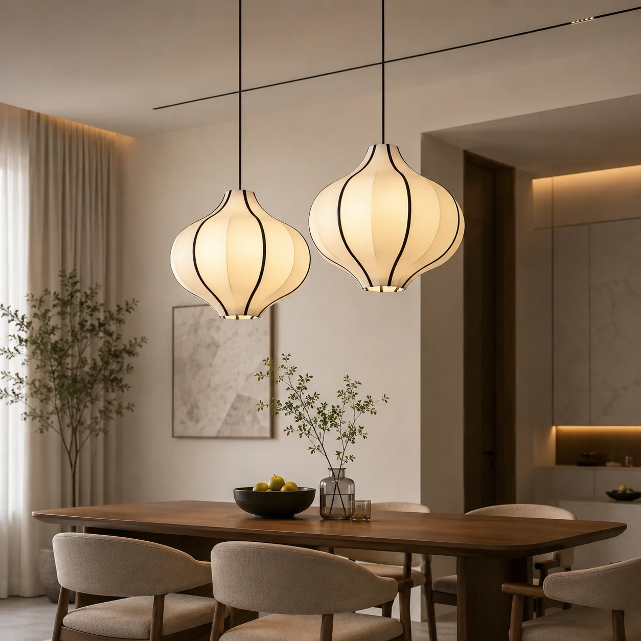 French Fabric Living Room Main Light Retro Restaurant Decorative Light E27 Creative Bedroom B&B Study Chandelier