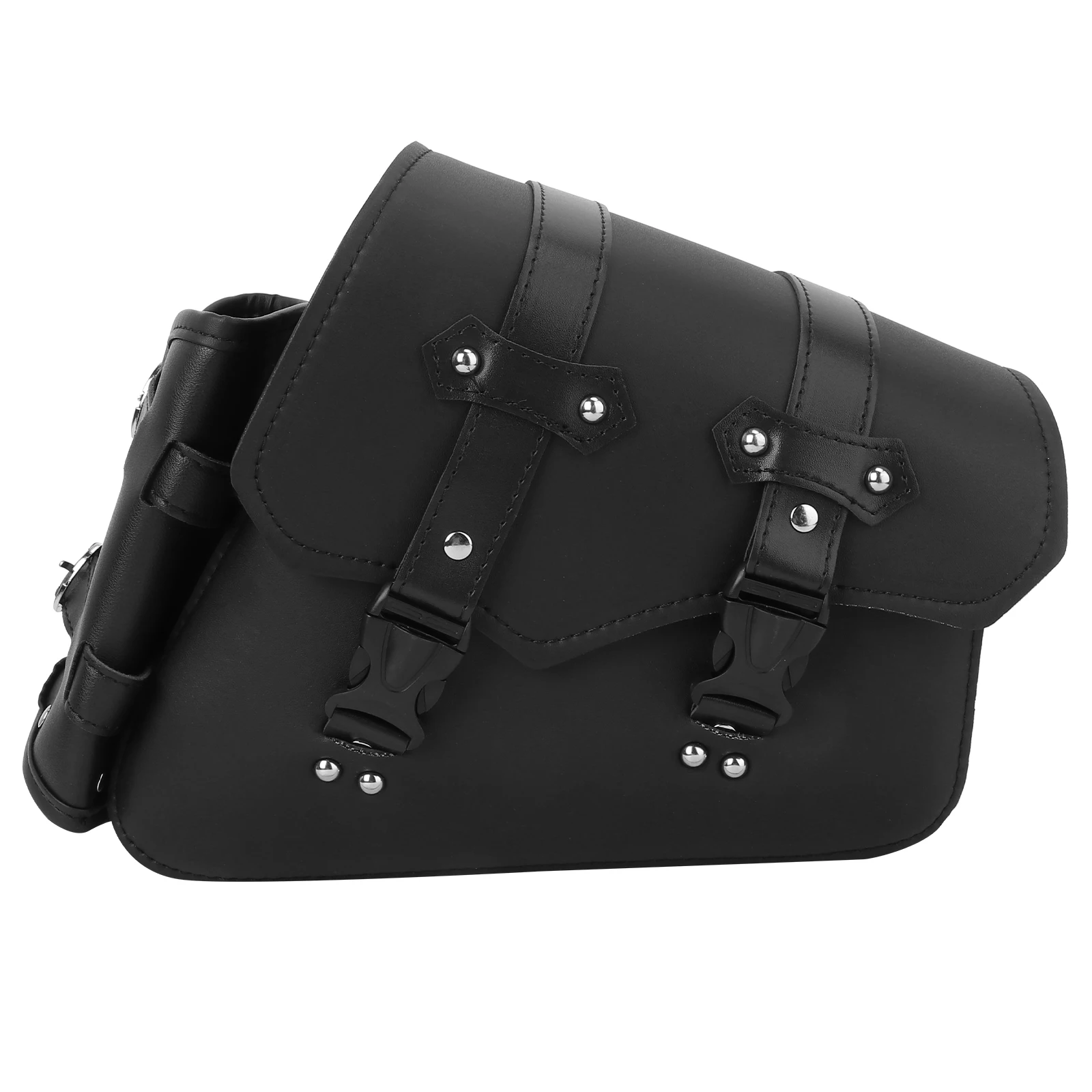 

PU Motorcycle Side Bag Durable Storage Pockets for Keys Quick Disconnect Buckle Compatible with Road Bike for Family