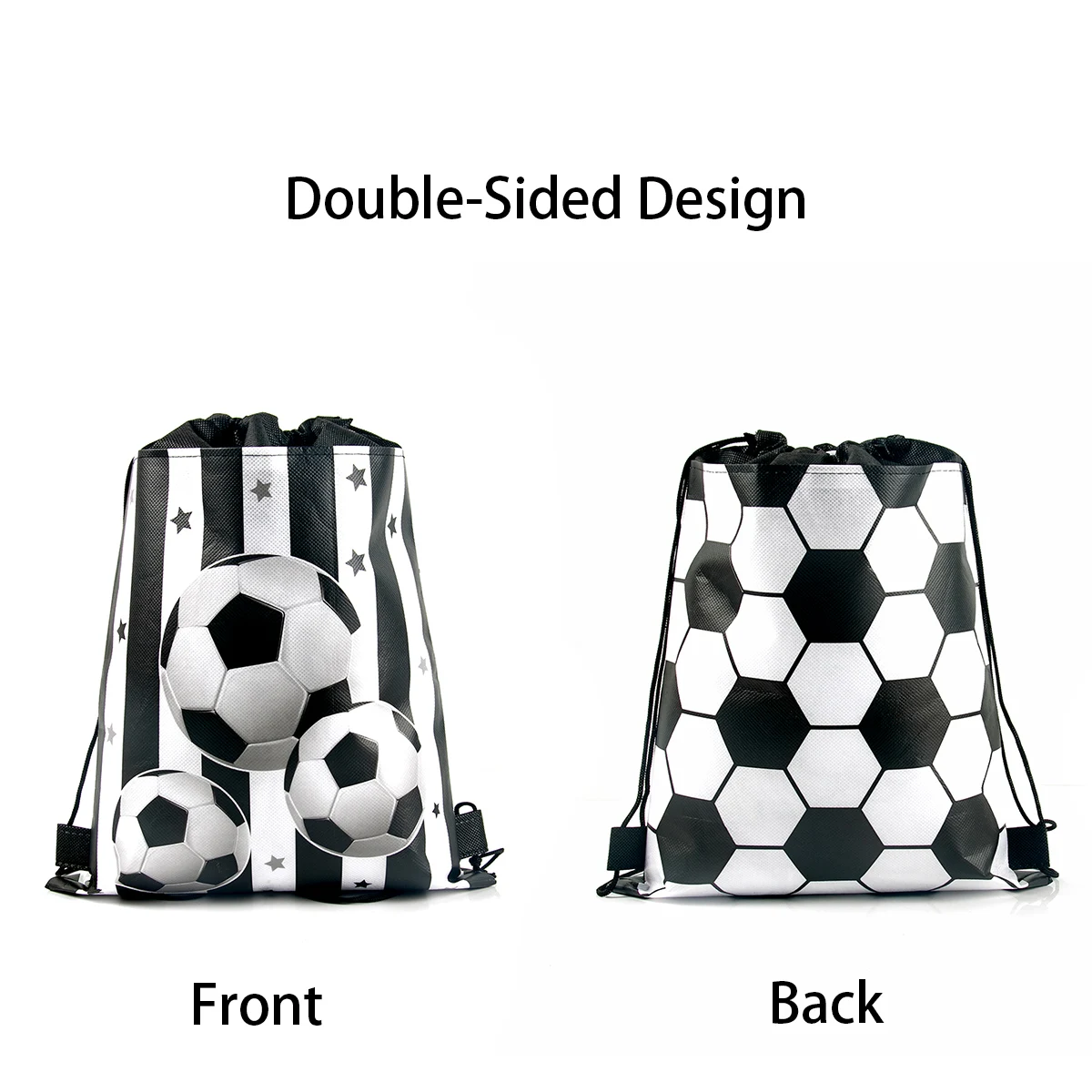 5/10pcs Football Drawstring Bags Football Party Gift Bag Kids Backpack Sport Theme Birthday Party Favors for Guest Football Bag