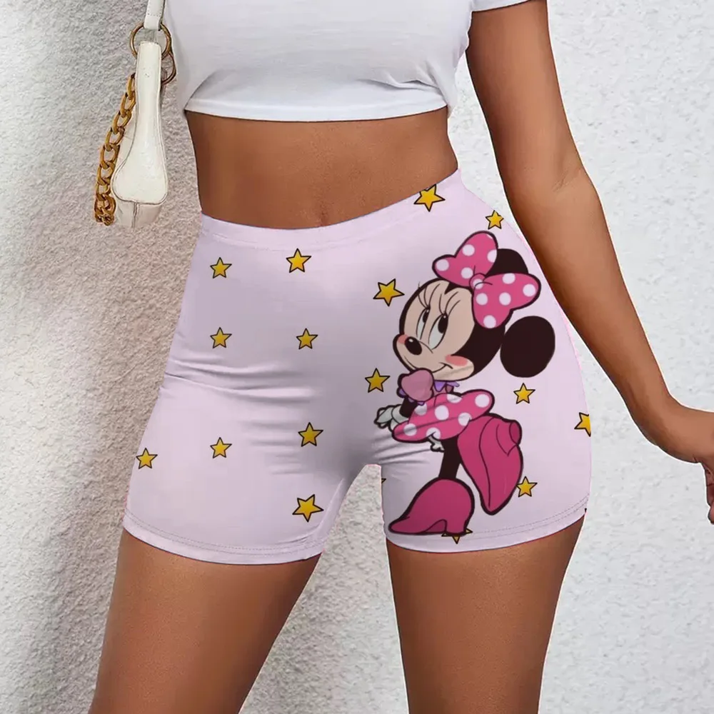Mickey Friends Muster, hohe Taille, Yoga, enge Shorts für Damen, Sport, Fitness, Workout, Fitnessstudio, Leggings