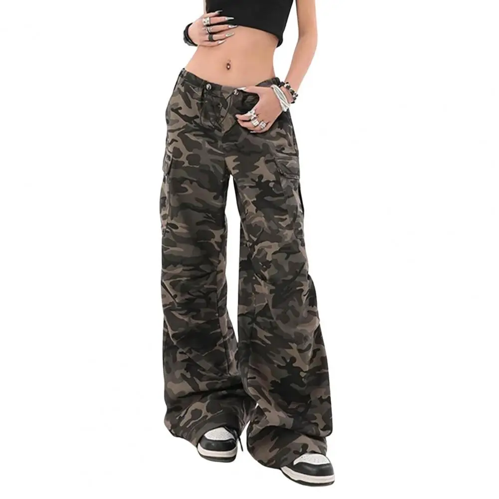 

Women Cargo Pants Plus Size Women Pants Versatile Women's Camouflage Cargo Pants Elastic High Waist Adjustable for Camping