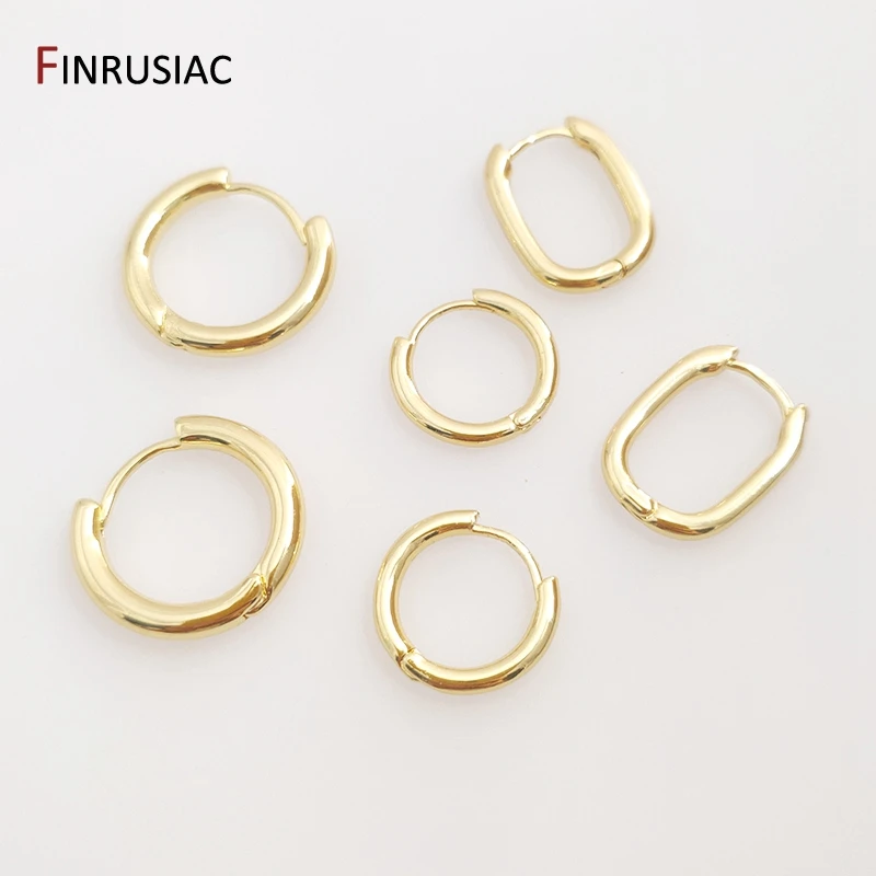 Rhodium/Gold Plated Simple Hoop Earrings for Women Circle Piercing Round Ring Earrings Fashion Jewelry wholesale