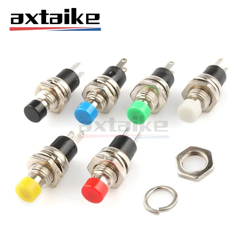 10PCS PBS-110 7MM Momentary Push Button Switch Press The Reset Lockless Switch Momentary ON OFF Push Button Micro Normally Open