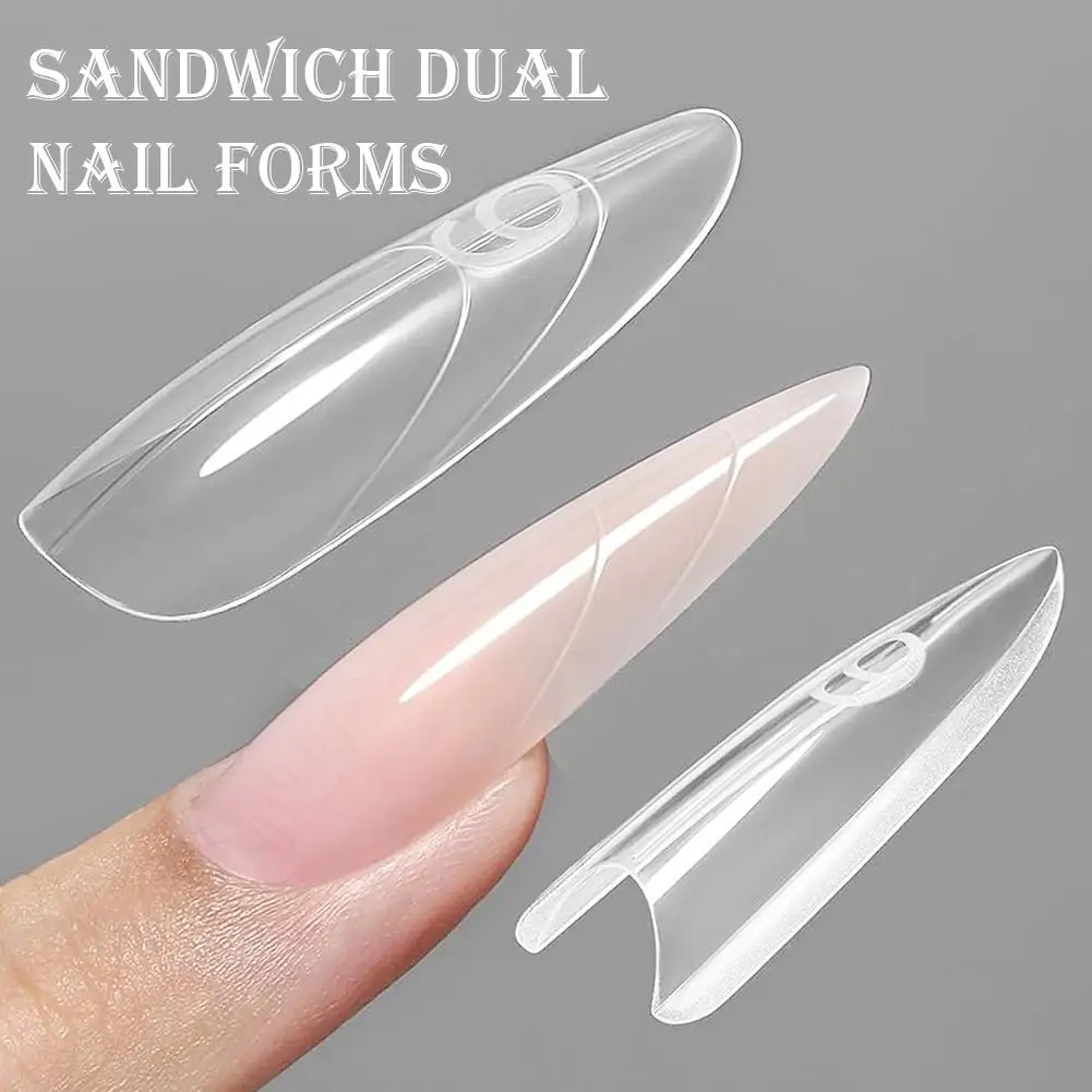 Sandwich Dual Nail Forms Mold 240pcs NEW 2025 Extensions-Dual Forms Top Nail Mold Mold Coffin Bottom Almond Forms I2A3