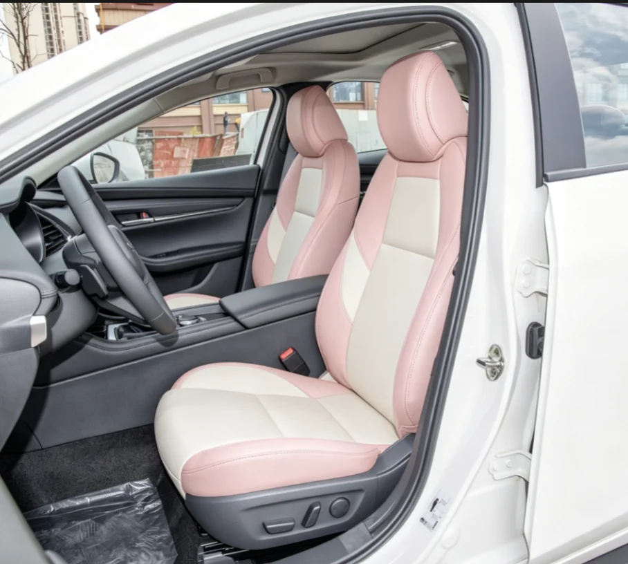 Für 2024 Mazda 3 Maßgefertigte Autositzbezüge Luxuriöses Nappaleder 100% Passgenau Innenraumzubehör 360 ° Vollständige Abdeckung – Detail 7