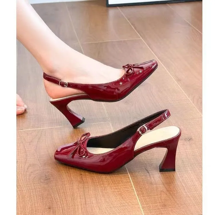

Shoes Flat Square Heel High Heels Shallow French Ballet Soft Sole Low Heel Women's Shoes Platforms Sandals