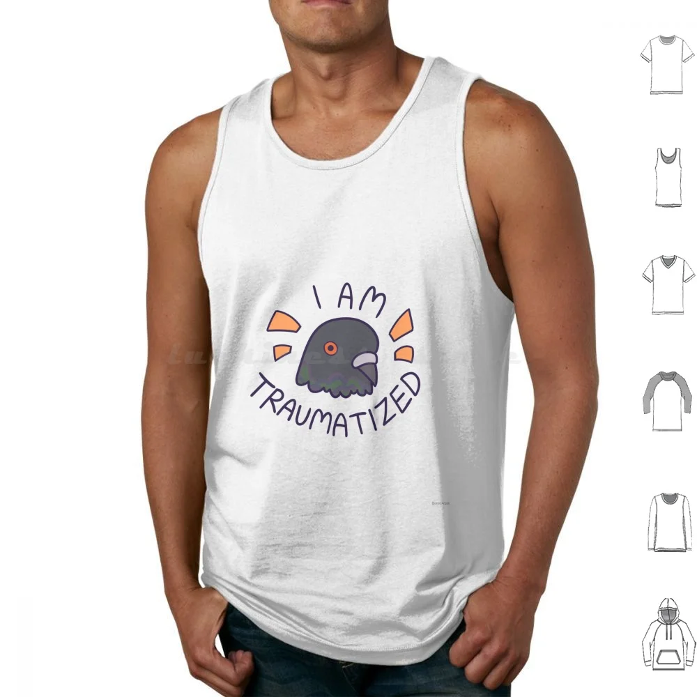 Silly Birb Tank Tops Print Cotton Silly Birb Bird Pigeon Trauma Ptsd Cptsd