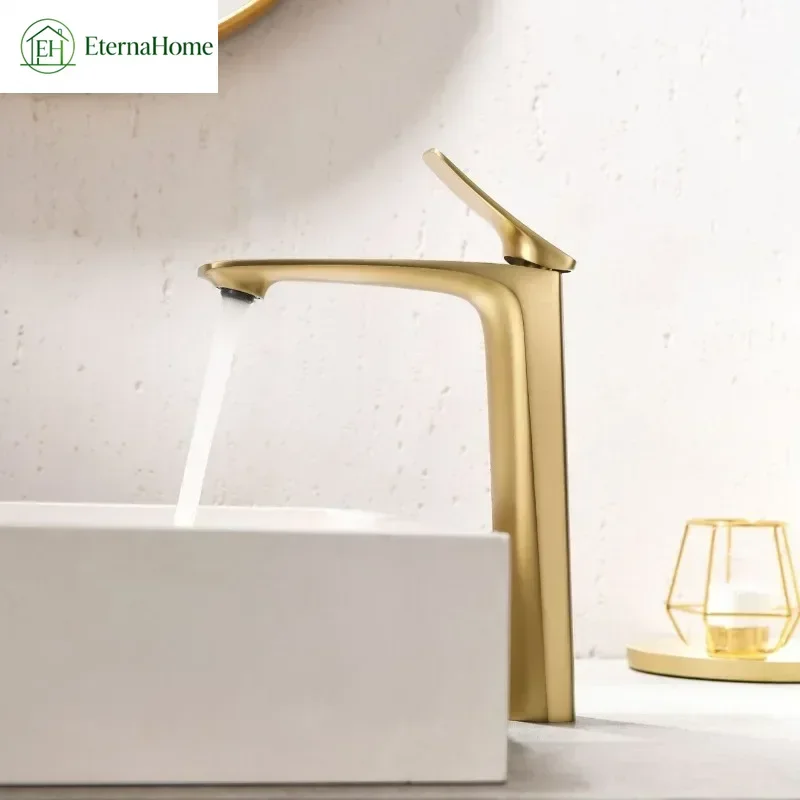 Basin Faucets High Gray/Black/White/Chrome/Gold Countertop Basin Hot & Cold Water Mixer Sink Copper Taps Bathroom Accessories