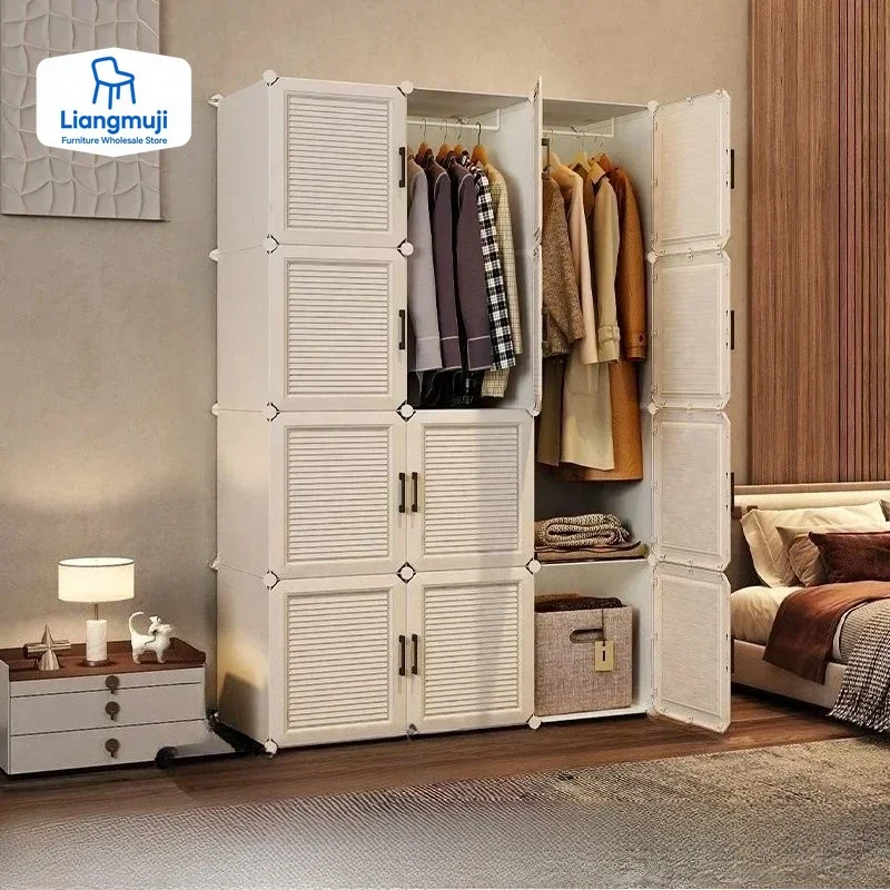 Simplicity Household Wardrobe Bedroom Furniture Clothing Organizer Rack Assemble Storage Cabinets Dustproof Collapsible Locker
