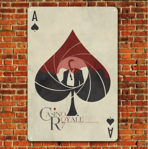 Cartel de Metal de película de Casino Royale, cartel de estaño, placa de 20x30cm, Jame Bond 007