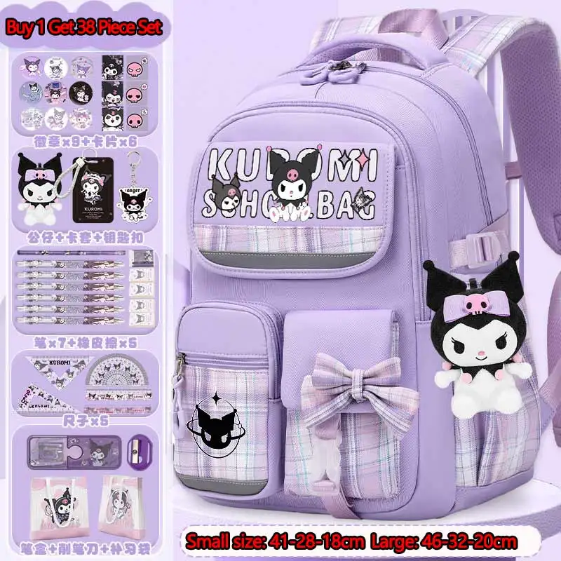 Sanrio Backpack Girls 2025 New Kulomi Backpack Youth Primary School Students' Backpack Large Capacity Back to School