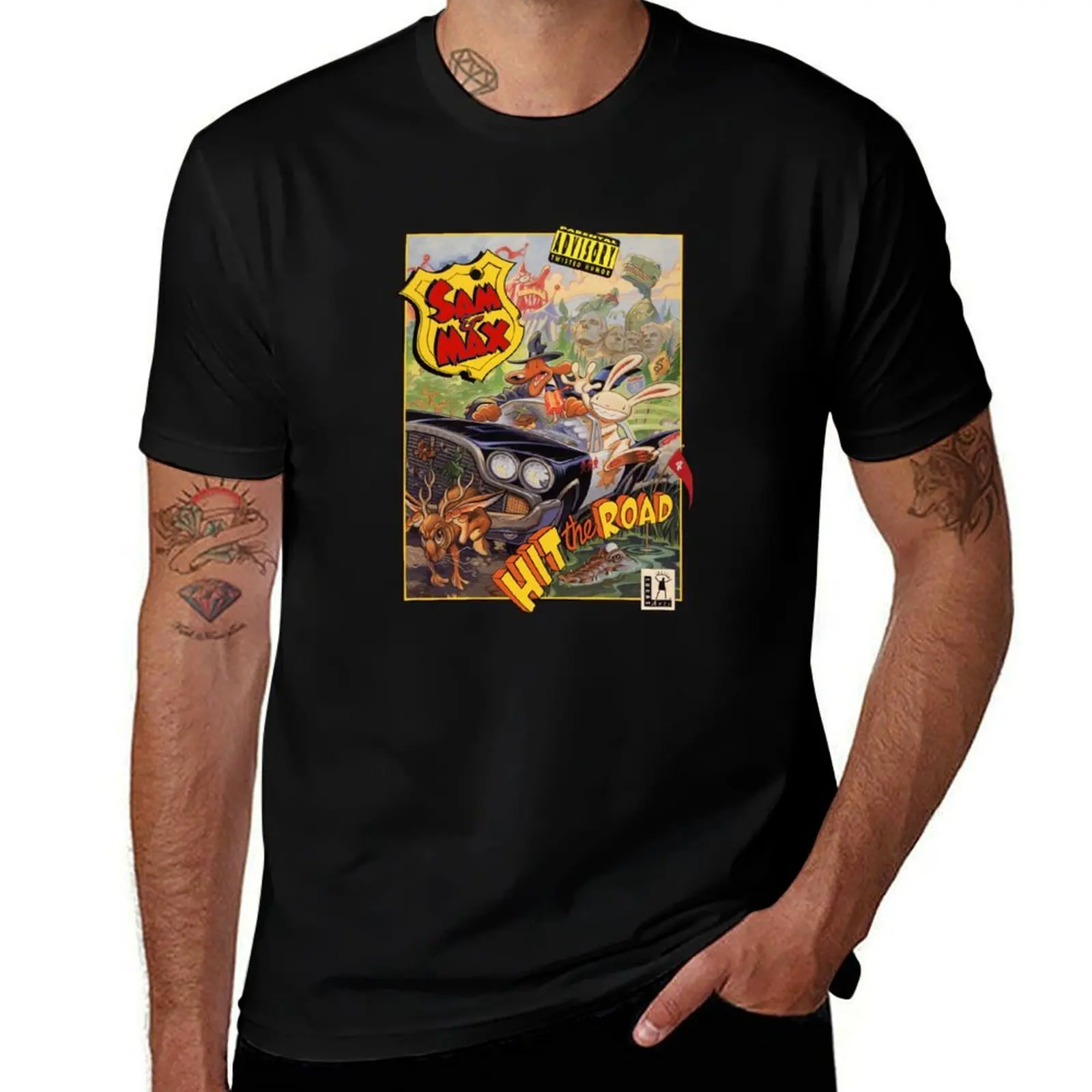 

Sam And Max : Hit The Road T-Shirt Retro Graphic Print T-Shirt