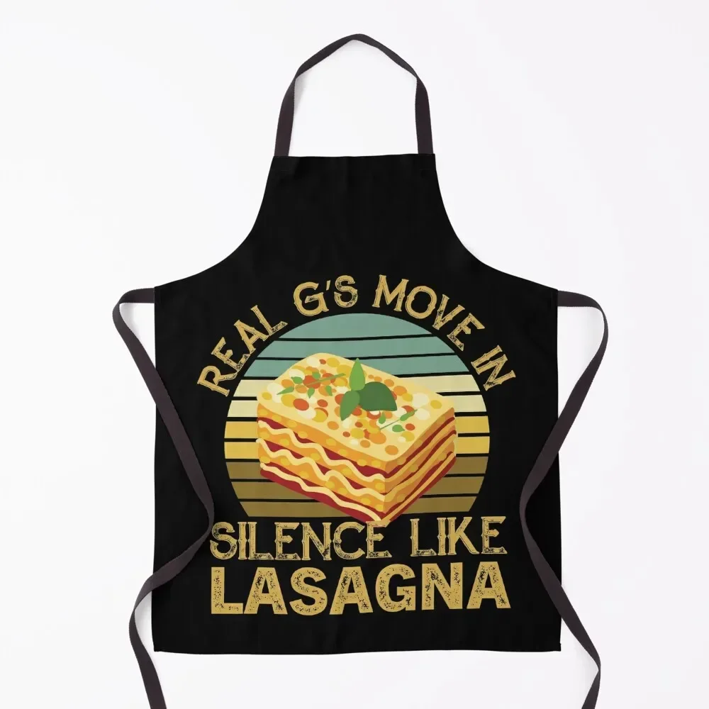 

Real G's Move in Silence Like Lasagna Apron work ladies Kitchen Chef Men gift Apron