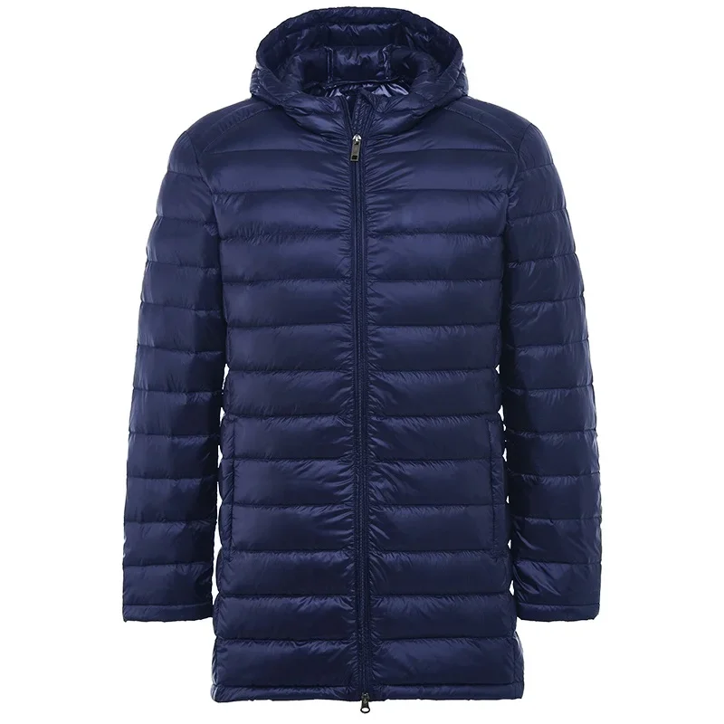 Doudoune Ultra Légère en Duvet de Canard Blanc pour Homme, Manteau Long et Chaud, Parka Légère à Capuche, Nouvelle Collection Printemps Automne Hiver 2024