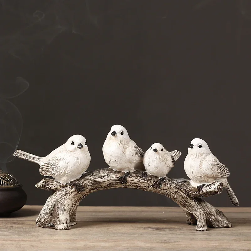 Modern Creative Bird Figurine Simple TV Cabinet Wine Cabinet Living Room Figurine & Miniatures Cute Bird Home Decor Estatua FYFM