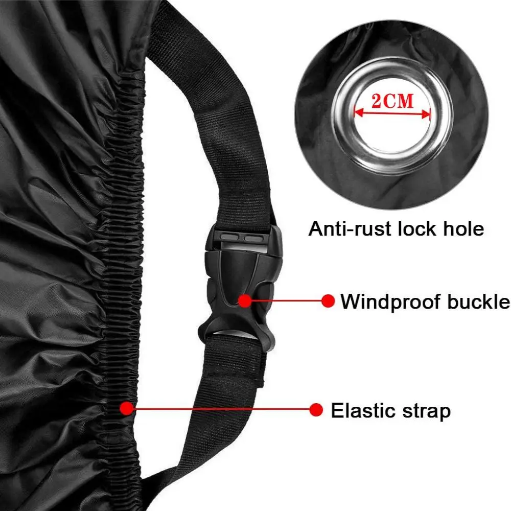 210D Oxford Cloth Motorcycle Cover Tear-Proof M-XXXXL Electric Vehicle Raincoat Dustproof Black Bicycle Canvas Cover