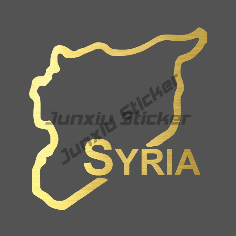 سوريا 963 خريطة مخطط ملصق مقاوم للماء على المصد الخلفي نافذة الكمبيوتر المحمول Autohesion ملصق الفينيل سيارة ملصق #2