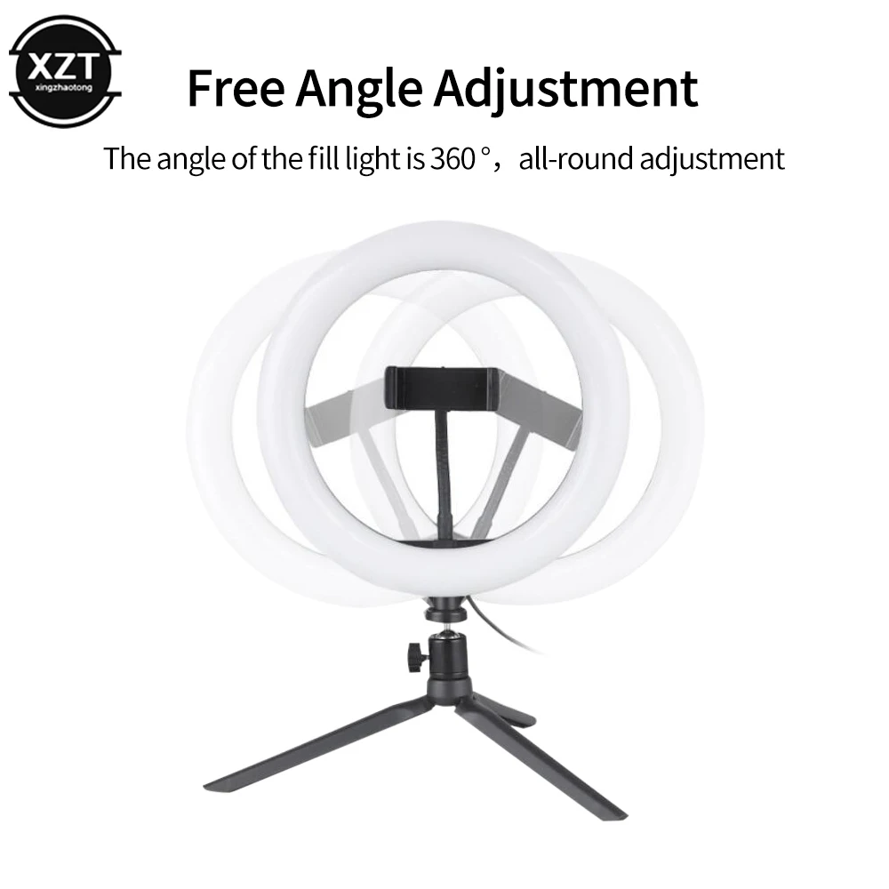 

Mobile Phone Desktop Video Recording Fill Light Bracket Live Broadcast Anchor Beauty Eye Protection Desktop Tripod Photography