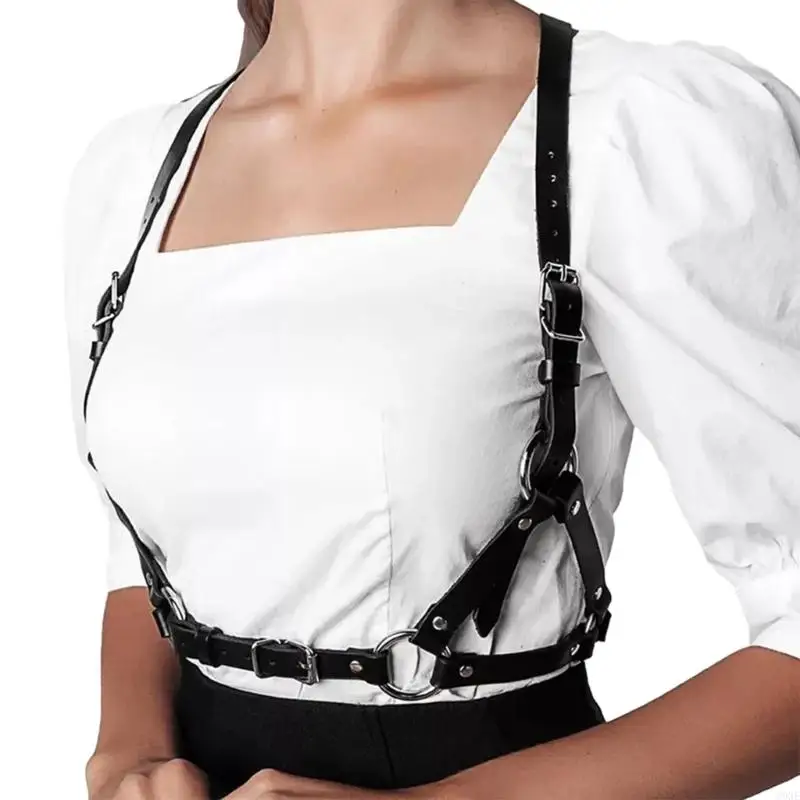 C9GE Punk for Female Cool Suspenders Lingerie Harness Strap Cosplay Bondage Belt Night Club Costume Braces