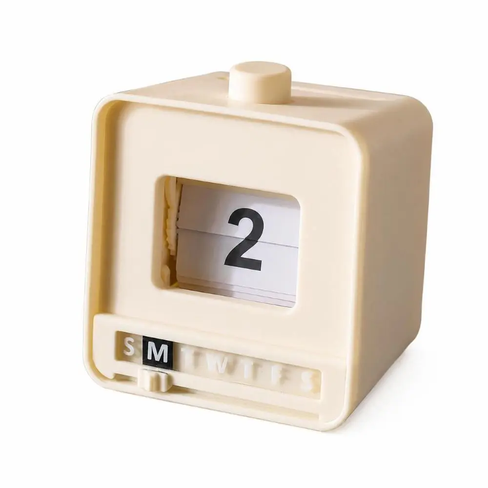Mini Size Perpetual Calendar Push Flip Mechanism Manual Date Display Mechanical Calendar Stress Relieving Feature