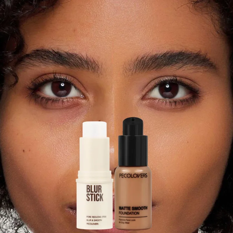 Liquid Foundation Concealer Set, Waterproof and Sweat-proof，concealer Base Stick Before Makeup, Facial Cosmetics