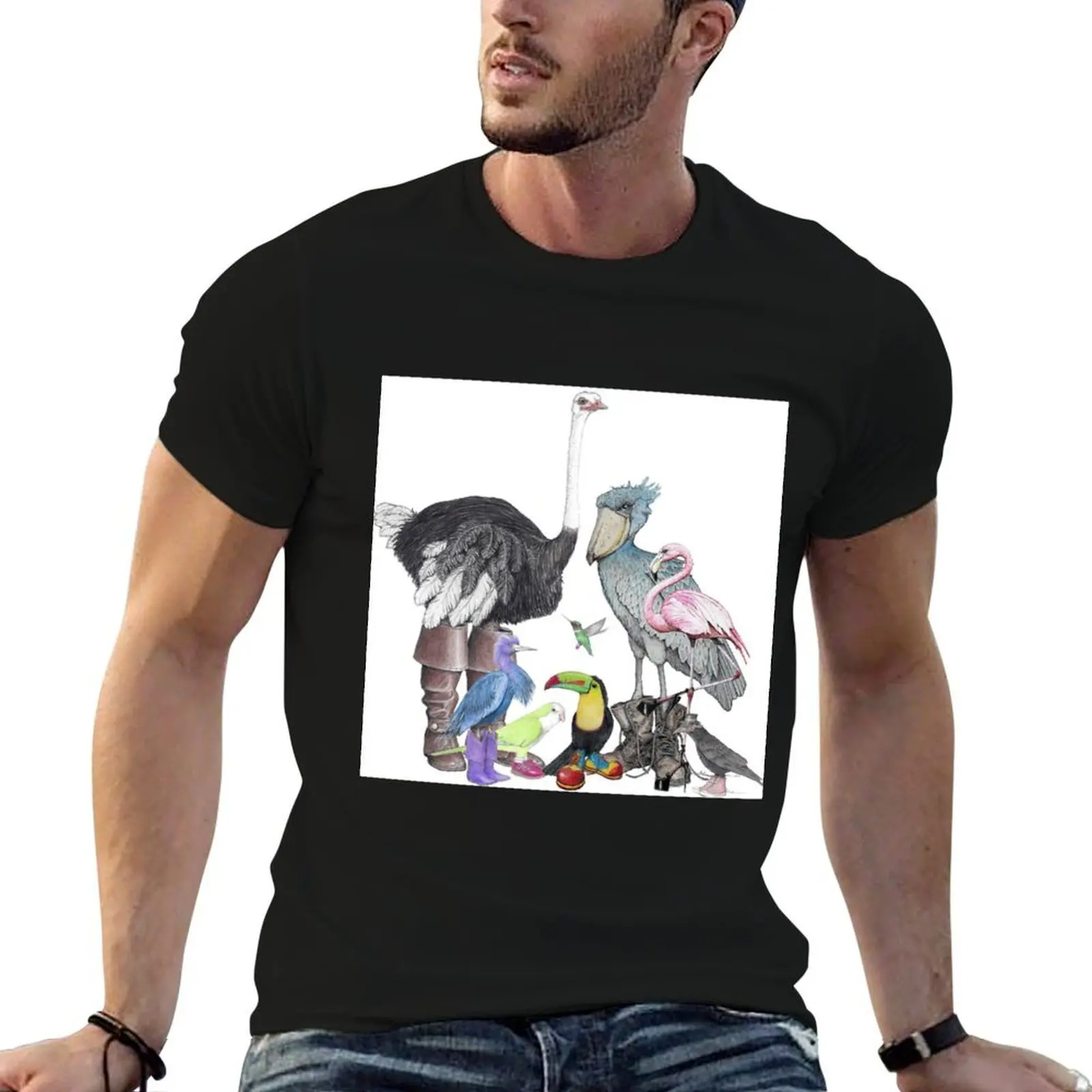 Birds in shoes T-Shirt Casual All Match Short Sleeve T-Shirt