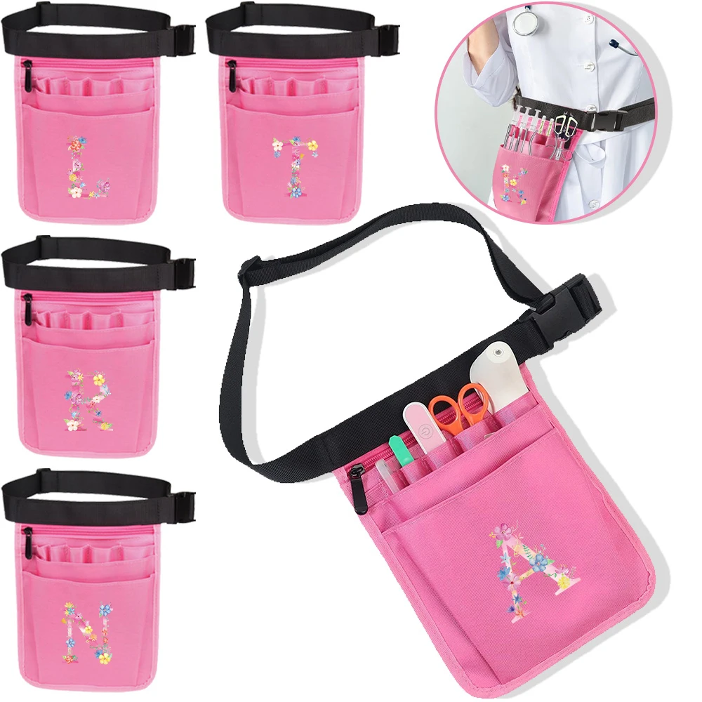 Nurse Waist Pocket Medical Staff Universal Nurse Bag Simple and Durable Multi Pocket Work Storage Bags Pink Series