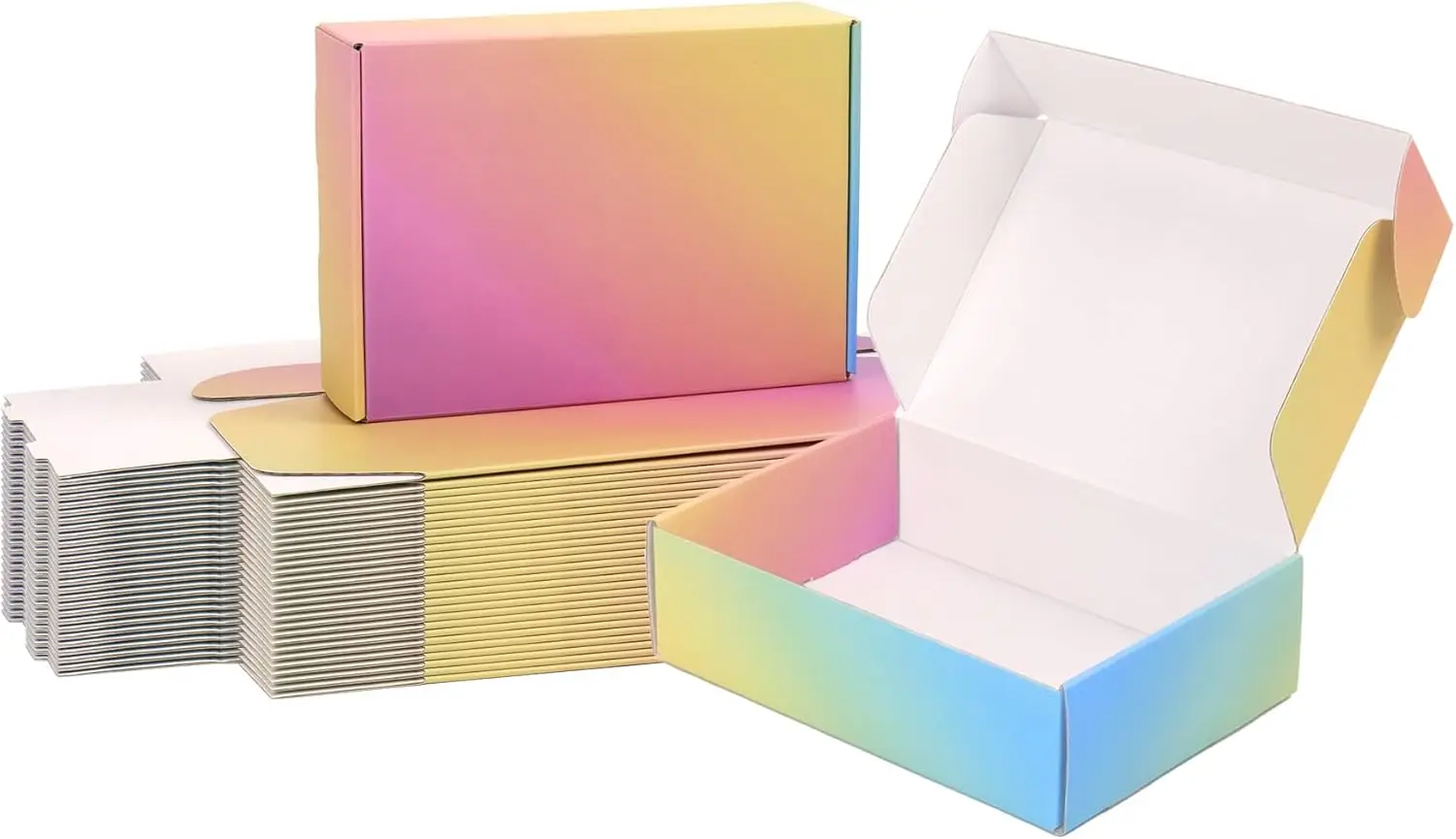 

7x5x2 Shipping Boxes Small, 45 Pack Colorful Corrugated Mailer Box for Mailing & Packaging