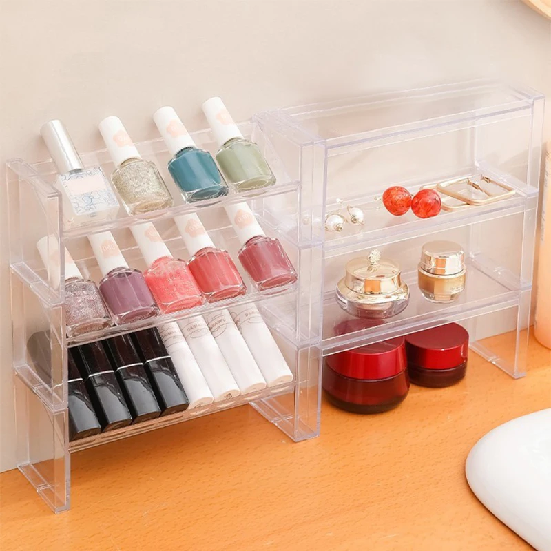 Wielofunkcyjny przezroczysty stojak na lakier do paznokci uchwyt na stojak na kosmetyki narzędzie do Manicure Organizer do przechowywania