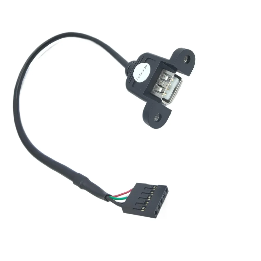 

USB 2.0 Tpye A Female Panel Screw Mount Adapter to Dupont 2.54mm 5Pin 30cm Computer Data Extension Cable