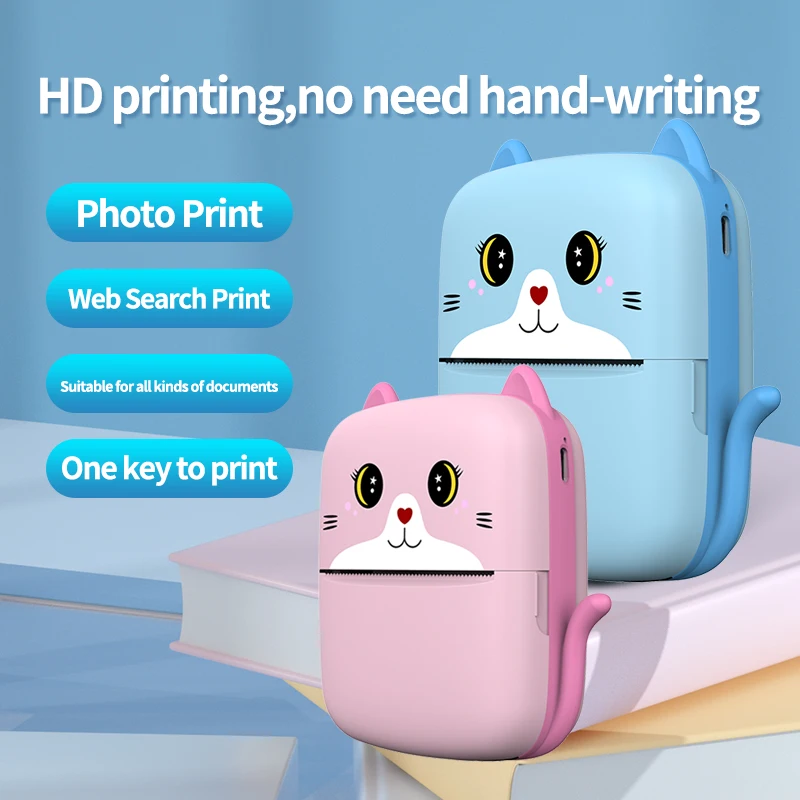 MHT- Mini Printer Portable Digital Photo Thermal Label Printer for Children Gifts Thermal Printer Small Business Label Printer