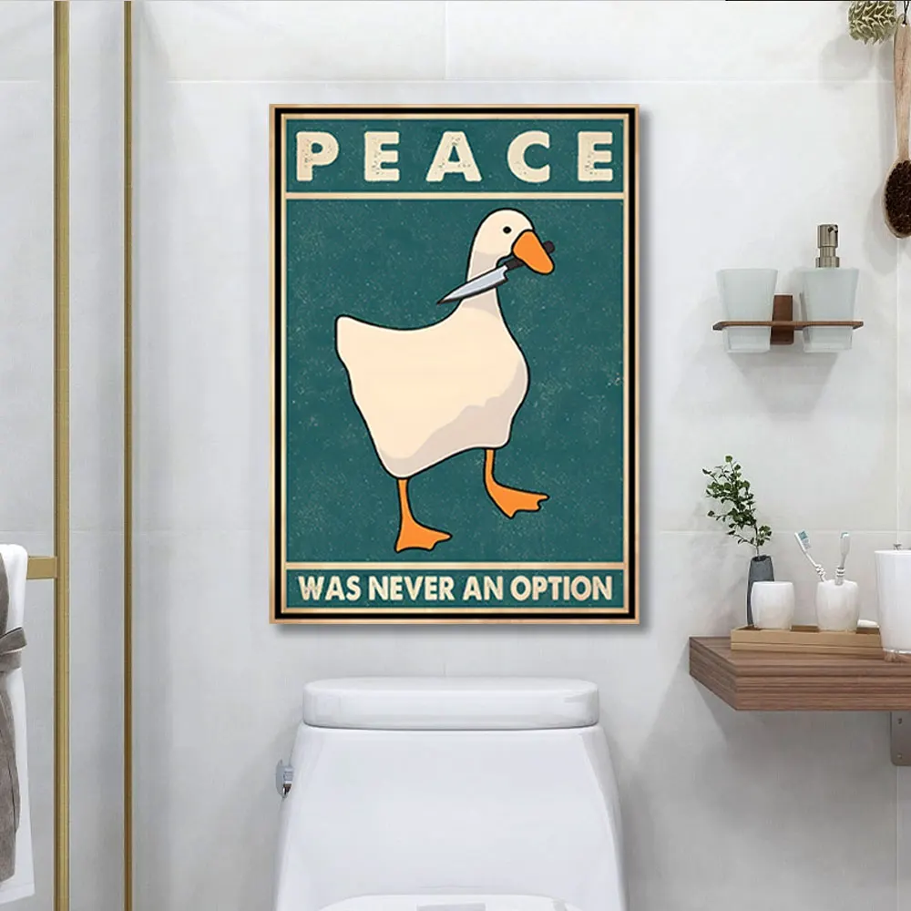 مضحك أوزة جدار الفن يطبع ، قماش اللوحة ، المشارك ، الكلاسيكية يقتبس السلام لم يكن خيارا ، صورة لغرفة المعيشة ، ديكور المنزل #5