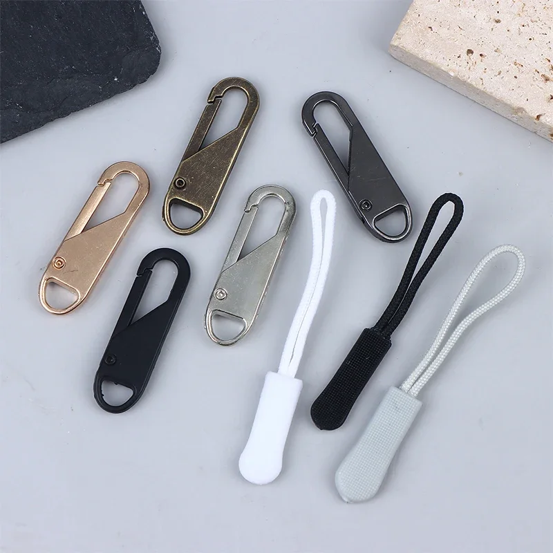 5/10/20Pcs Replacement Zipper Pulls Cord Extender/Zip Metal Pull For Backpacks Jackets Luggage Purses Handbags