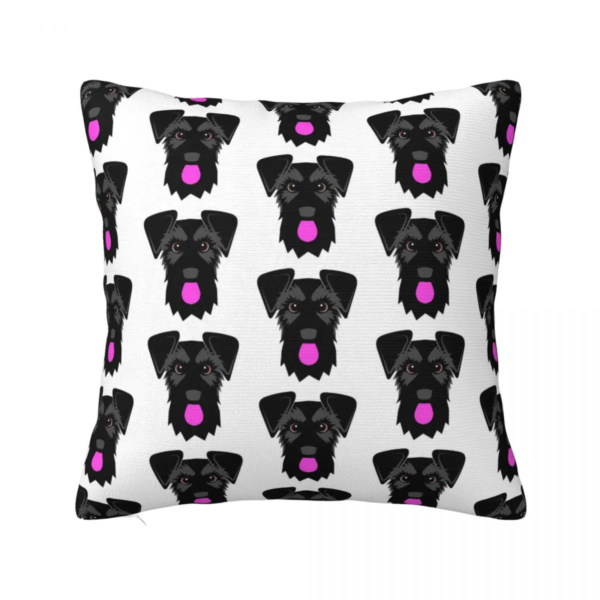 

Schnauzer Dog Plaid Pillowcase Printed Polyester Cushion Cover Gift Animal Cartoon Throw Pillow Case Cover Bed Square 40X40cm