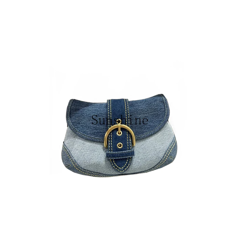 

Denim Underarm Splicing Canvas Pea Bag Shoulder