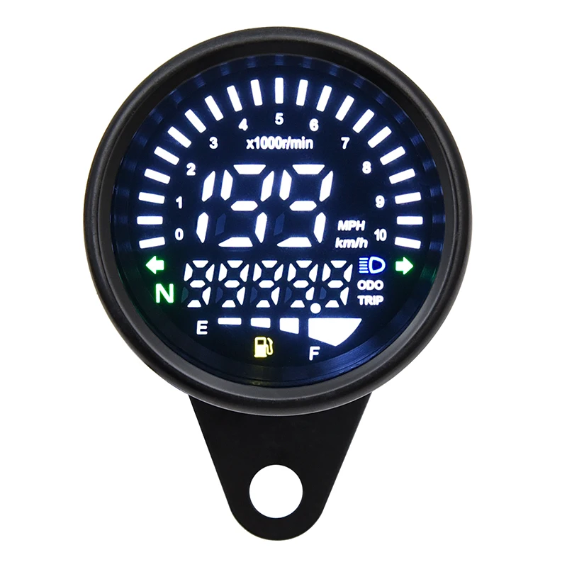 Universal Digital Motorcycle Speedometer LCD Odometer Tachometer Gauge Meter