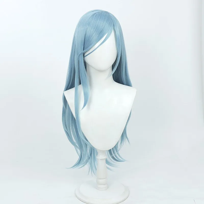 Hinomori Shizuku Cosplay Wig 60cm Long Blue Wig Anime Heat Resistant Synthetic Wigs for Halloween Carnival Party