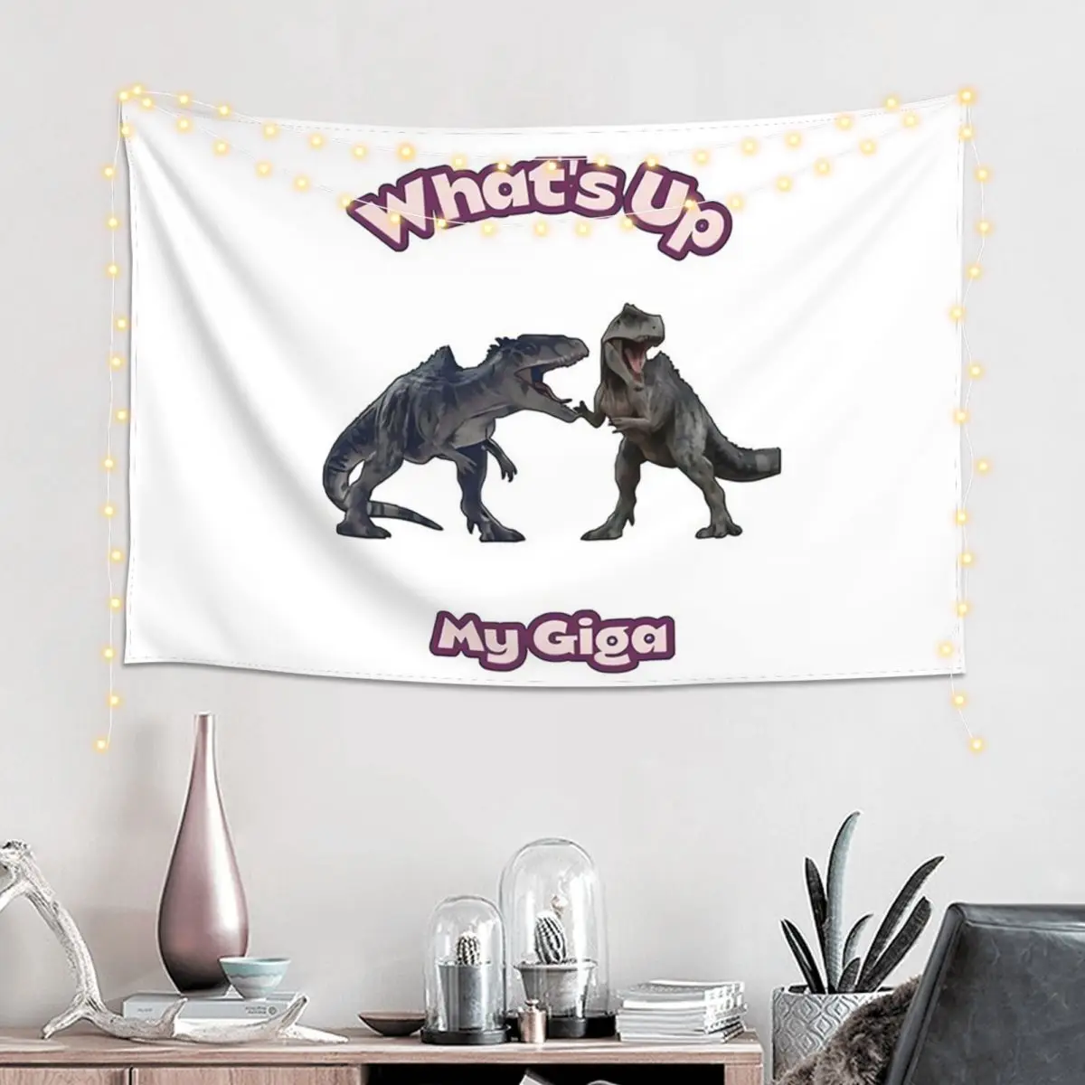Game Ark Survival Evolved What's Up My Giga Tapestry Art Wall Hanging Aesthetic Home Decoration Tapestries for Living Room