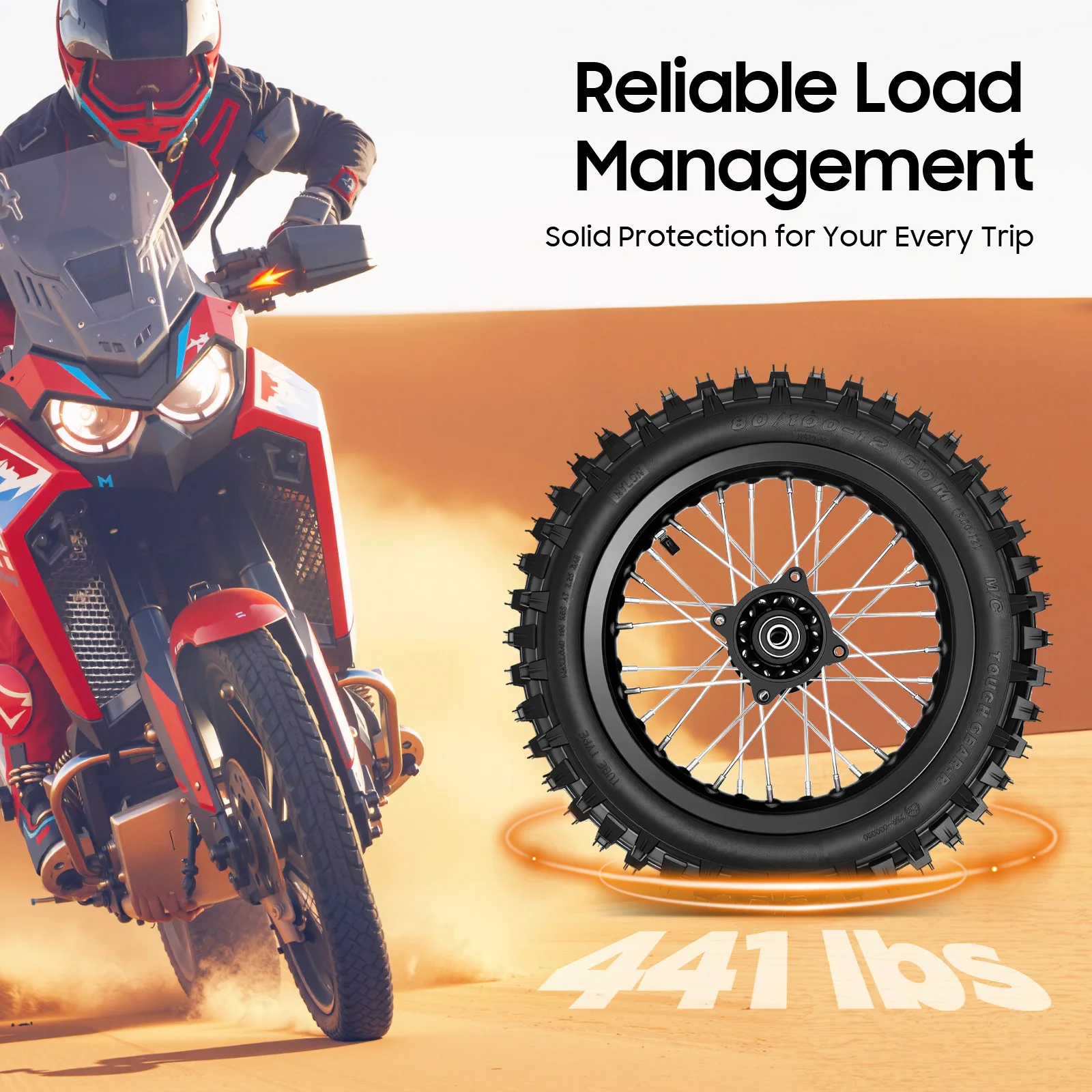 

High Performance Motorcycle Wheels Set Front Rear 200kg Load Capacity Aluminum Alloy for Enhanced Grip and Stability