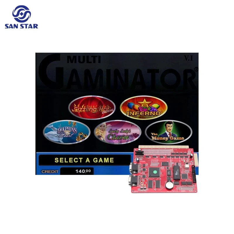 Multi Game H5 in 1 Horizontal Slot Coin Operated Mainboard Dual Screen With Jackpot Support Touch Screen SKILL Arcade Game PCB