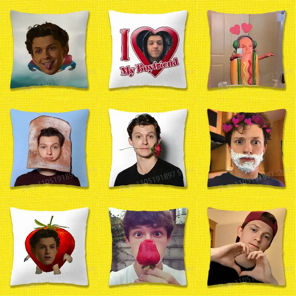

English Actor T-Tom Holland Throw Pillow Case For 30cm 40cm 45*45cm 50cm 55cm Square Sofa Pillowcase Shell