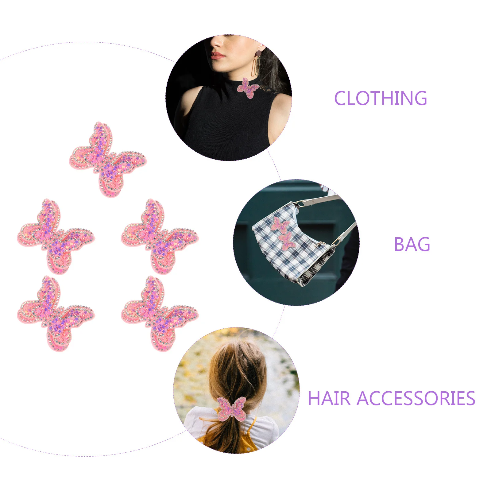 

5 шт., заколка-бабочка, нашивки «сделай сам», декоративные аппликации для шитья, сумки для одежды, аксессуары для рукоделия, материалы для ремонта