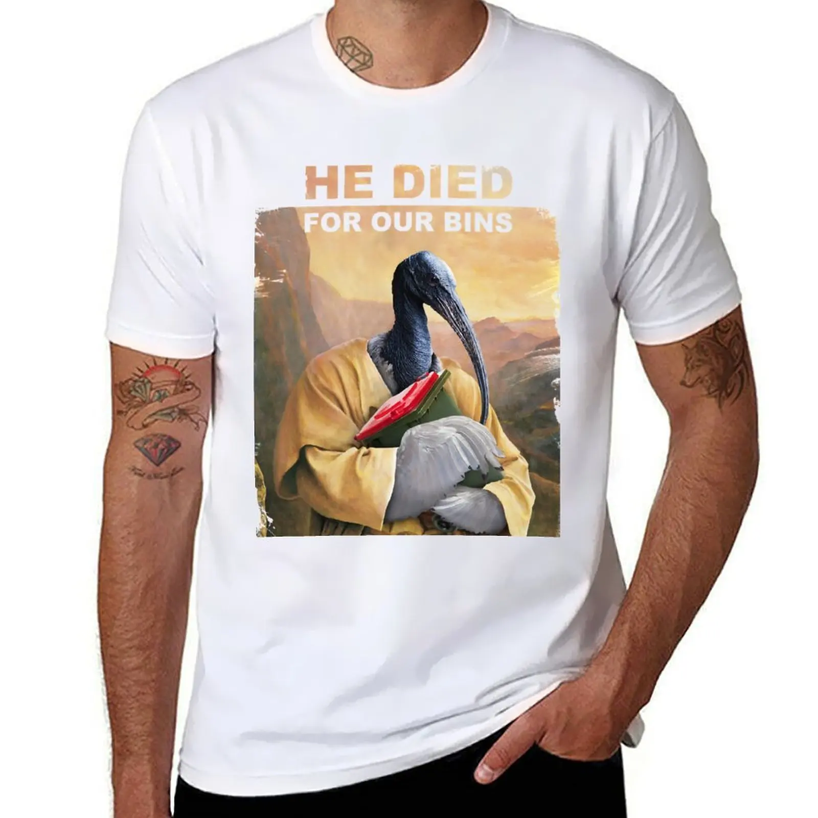 

He died for our bins T-Shirt man tshirt man t shirt cotton T-Shirt