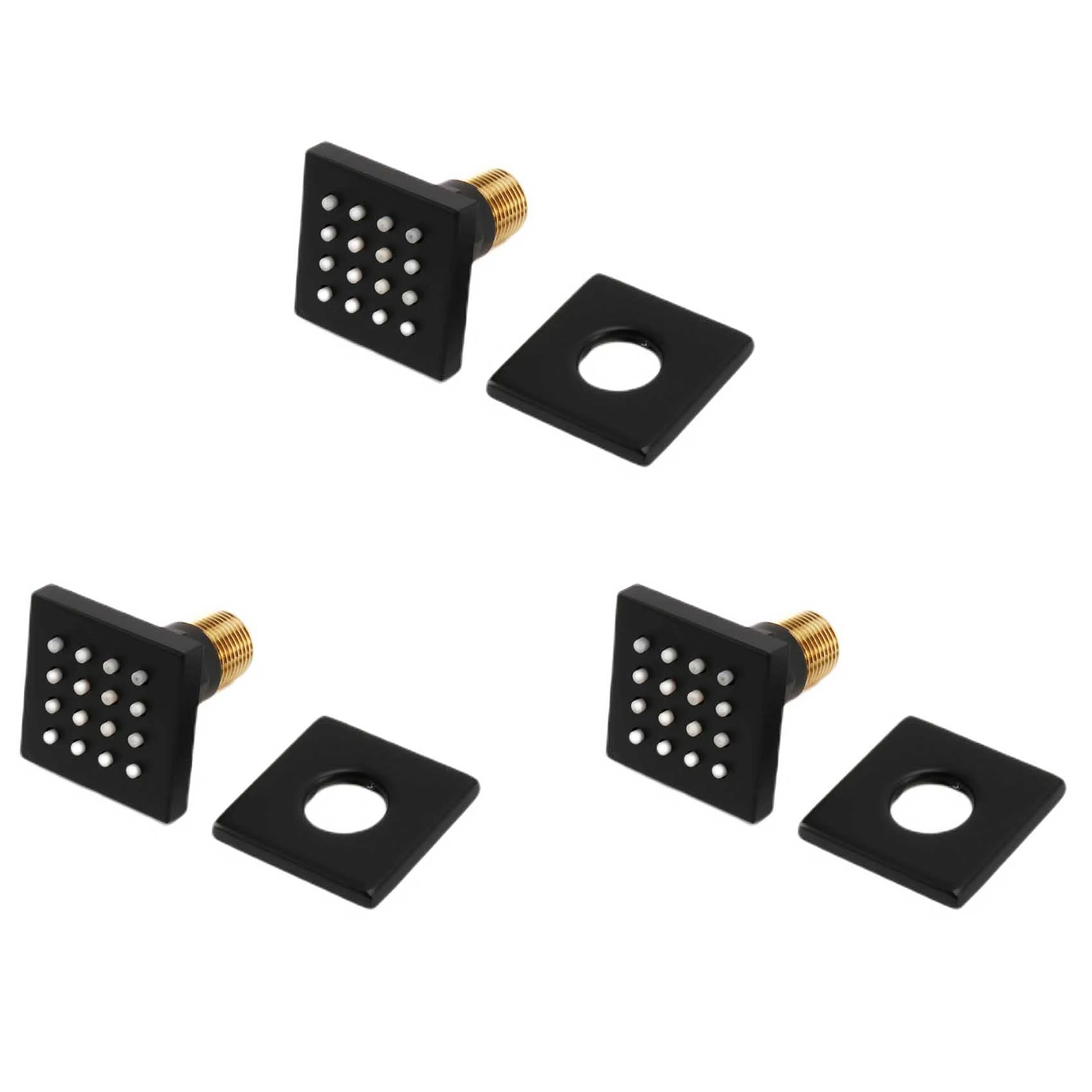 

SEWS-3X Shower Spa Brass Square Massage Body Jets Spray Body Shower Head, Brushed Nickel Matte Black