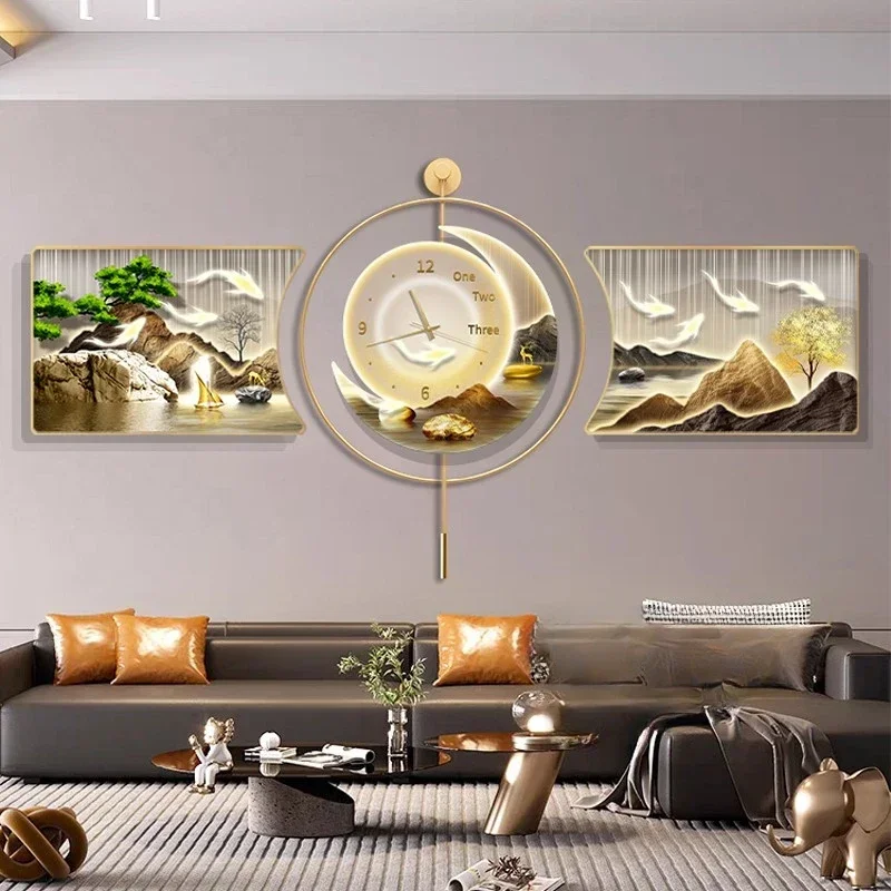 Luxury Large Wall Clock Office Living Room Aesthetic Cable Wall Clock Bathroom Bedroom Modern Orologio Da Parete Home Decoration