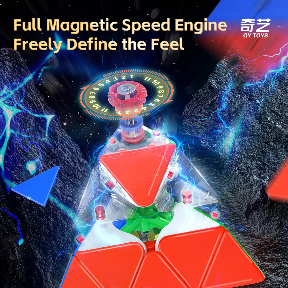 

QiYi M Pro Pyraminx Magic Cube Магниты Magic Cube Профессиональный куб без наклеек Игрушки-головоломки Детский подарок Cubo Magico