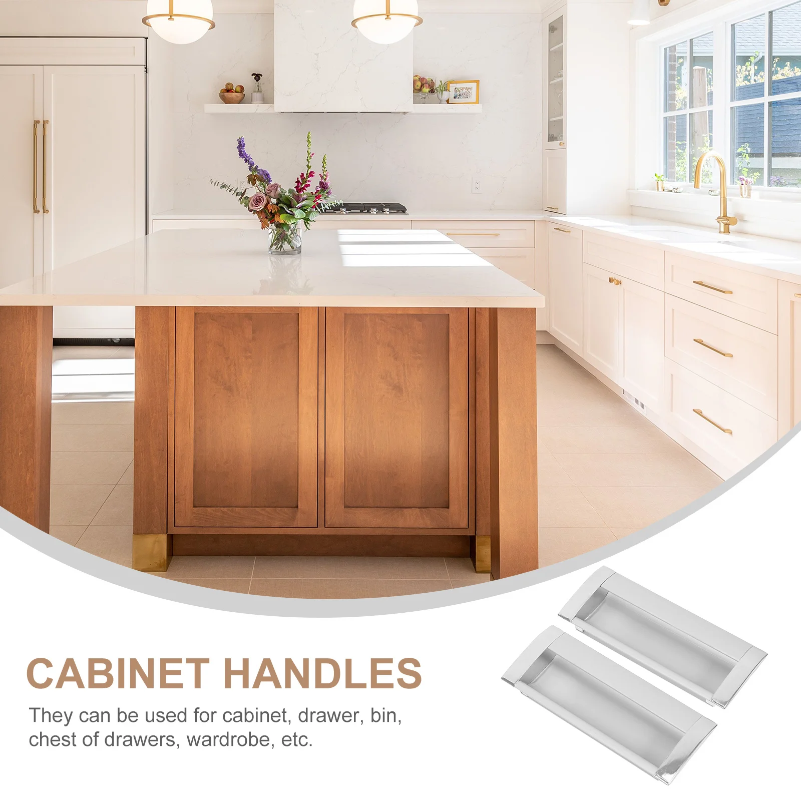 

2pcs Recessed Door Handles Hidden Cabinet Pulls Aluminum Alloy Furniture Grips For Drawer Cupboard Dresser Concealed Handle