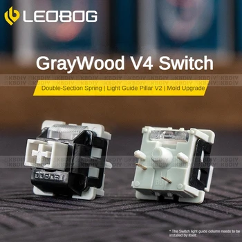 LEOBOG GrayWood V4 V3 Switch Linear POM HIFI Switches Custom Mechanical Keyboard Kit 3/5Pin DIY Game Accessories GMK67